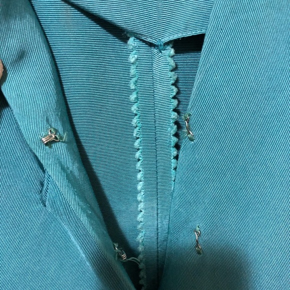 Vintage 1950’s authentic teal dress A-line - Picture 12 of 14